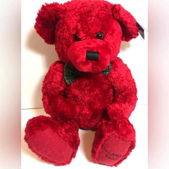 Vintage Red Holiday Christmas Teddy Bear Dillard’s exclusive - Picture 1 of 6